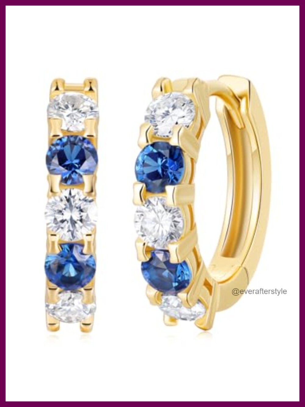 Small Huggie Hoop Earrings 925 Sterling Silver Yellow Gold Plated Moissanite